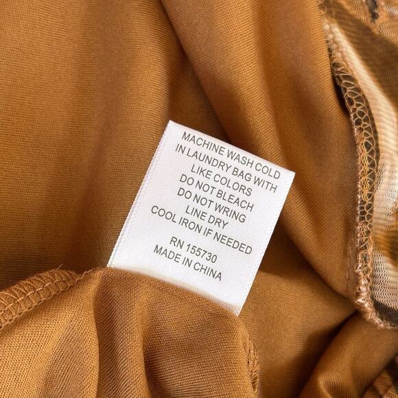 Jane + Delancey M Mesh Marbled Button Up Blouse Long Sleeve Ruched Casual Shirt - Picture 5 of 9